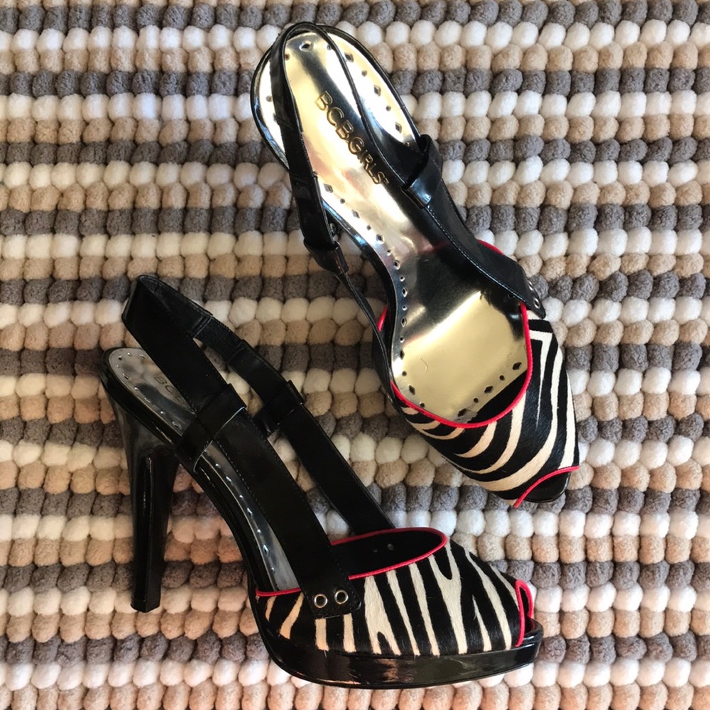 BCBGirls Zebra print heels